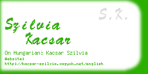 szilvia kacsar business card